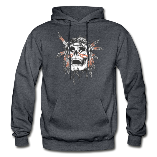 Indian Skull Hoodie - charcoal gray