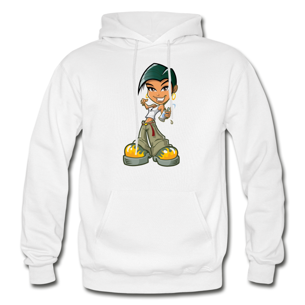 Cartoon Girl Hoodie - white