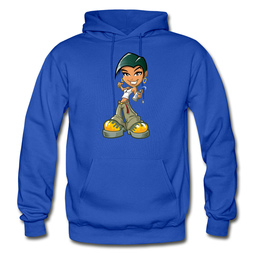 Cartoon Girl Hoodie - royal blue