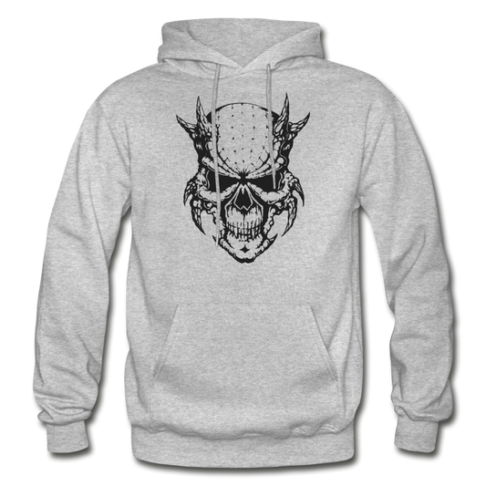 Demon Skull Hoodie - heather gray