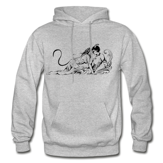 Tribal Maori Lovers Hoodie - heather gray