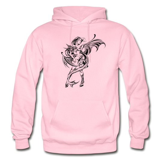 Tribal Maori Dragon Girl Hoodie - light pink