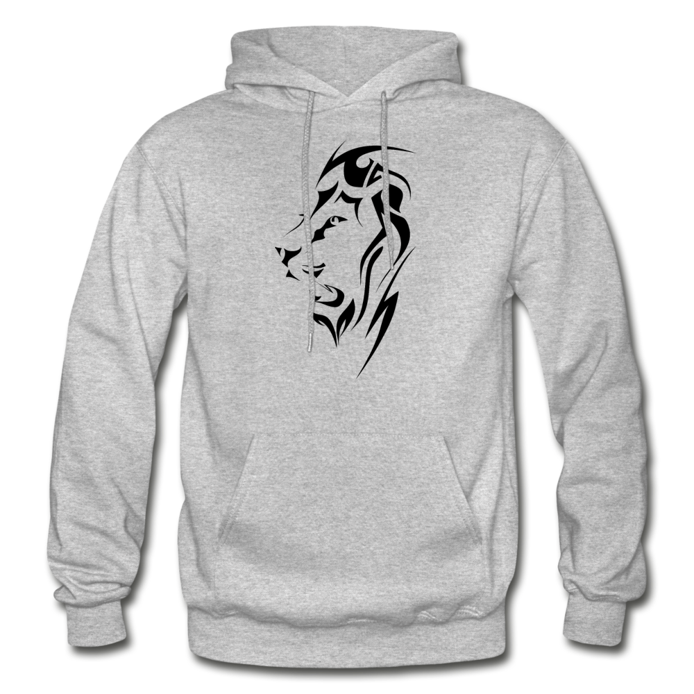 Tribal Maori Lion Hoodie - heather gray