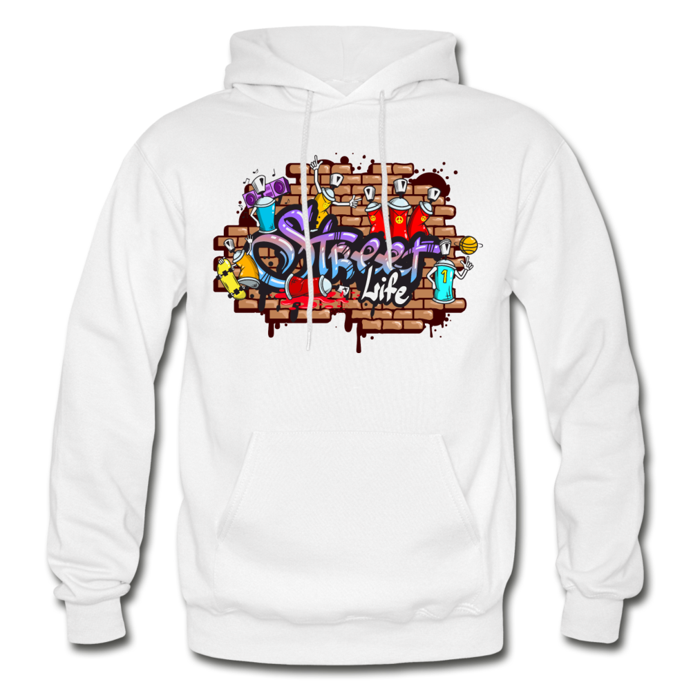 Street Life Graffiti Hoodie - white