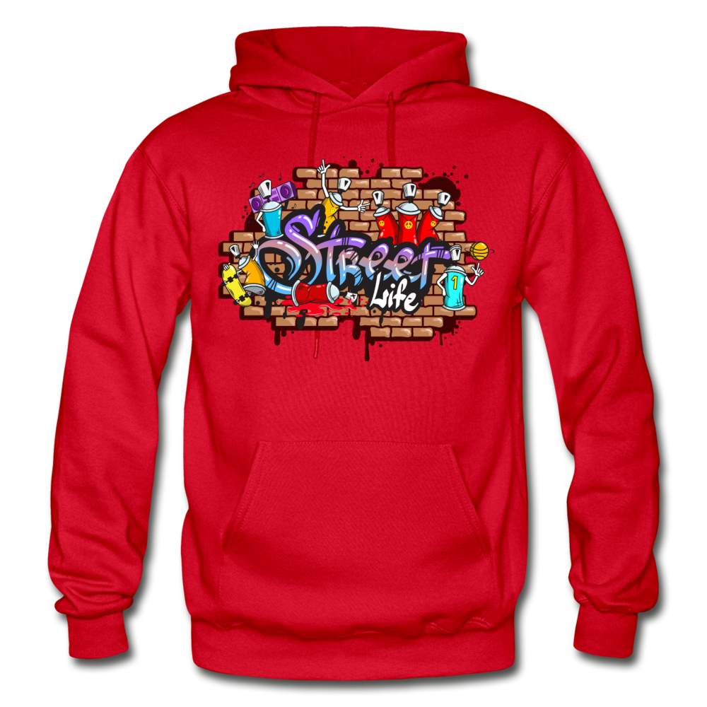 Street Life Graffiti Hoodie - red