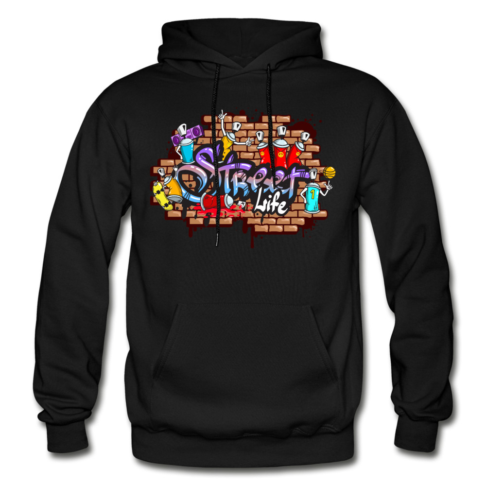 Street Life Graffiti Hoodie - black