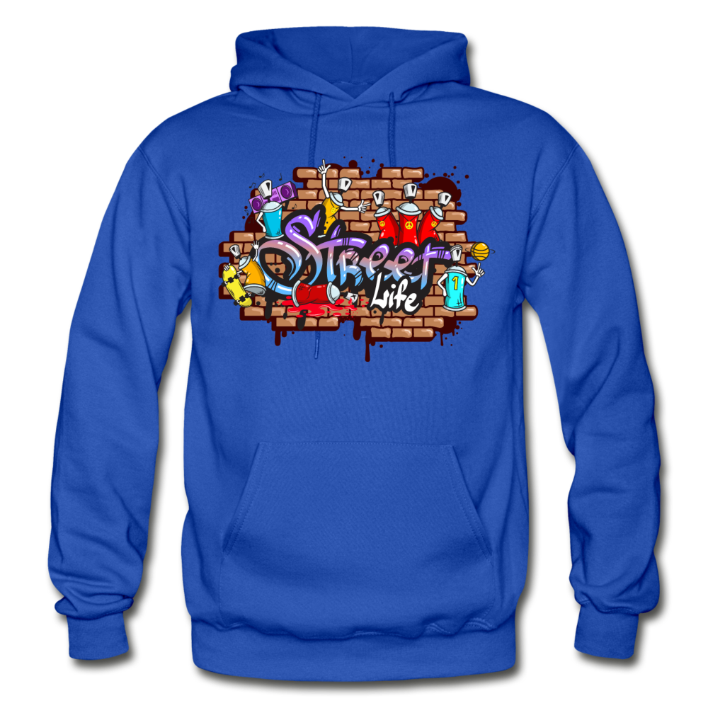 Street Life Graffiti Hoodie - royal blue