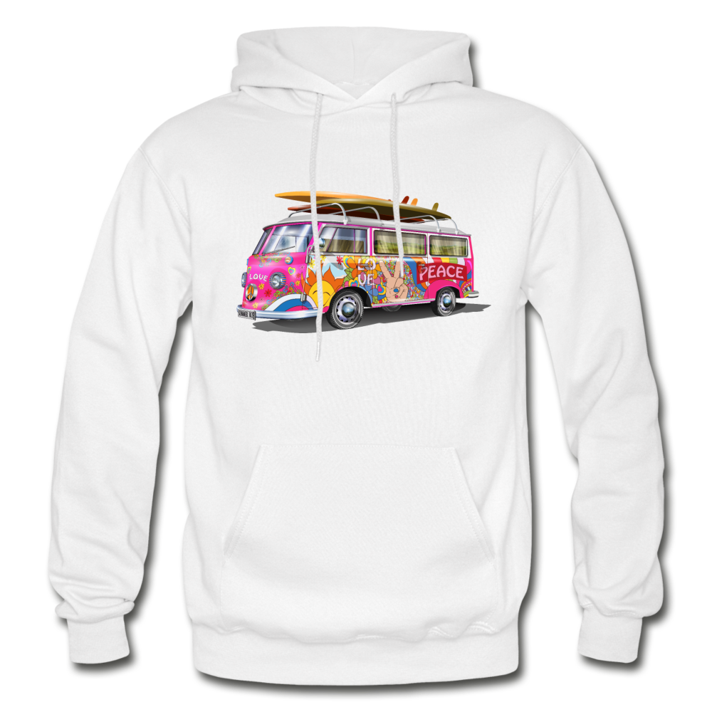 Colorful Hippie Bus Hoodie - white