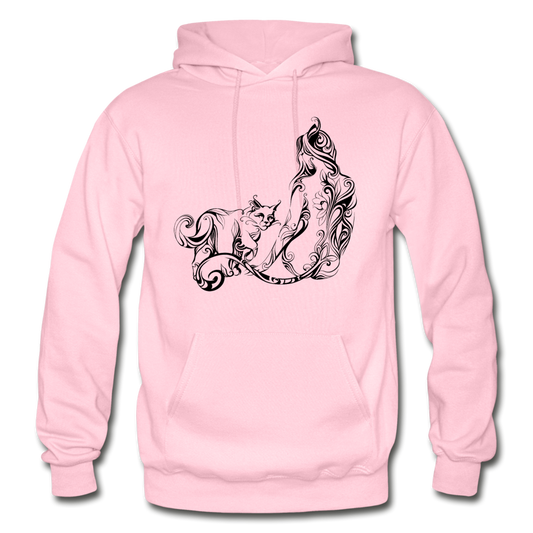 Tribal Maori Cat Woman Hoodie - light pink