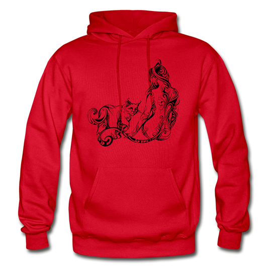 Tribal Maori Cat Woman Hoodie - red
