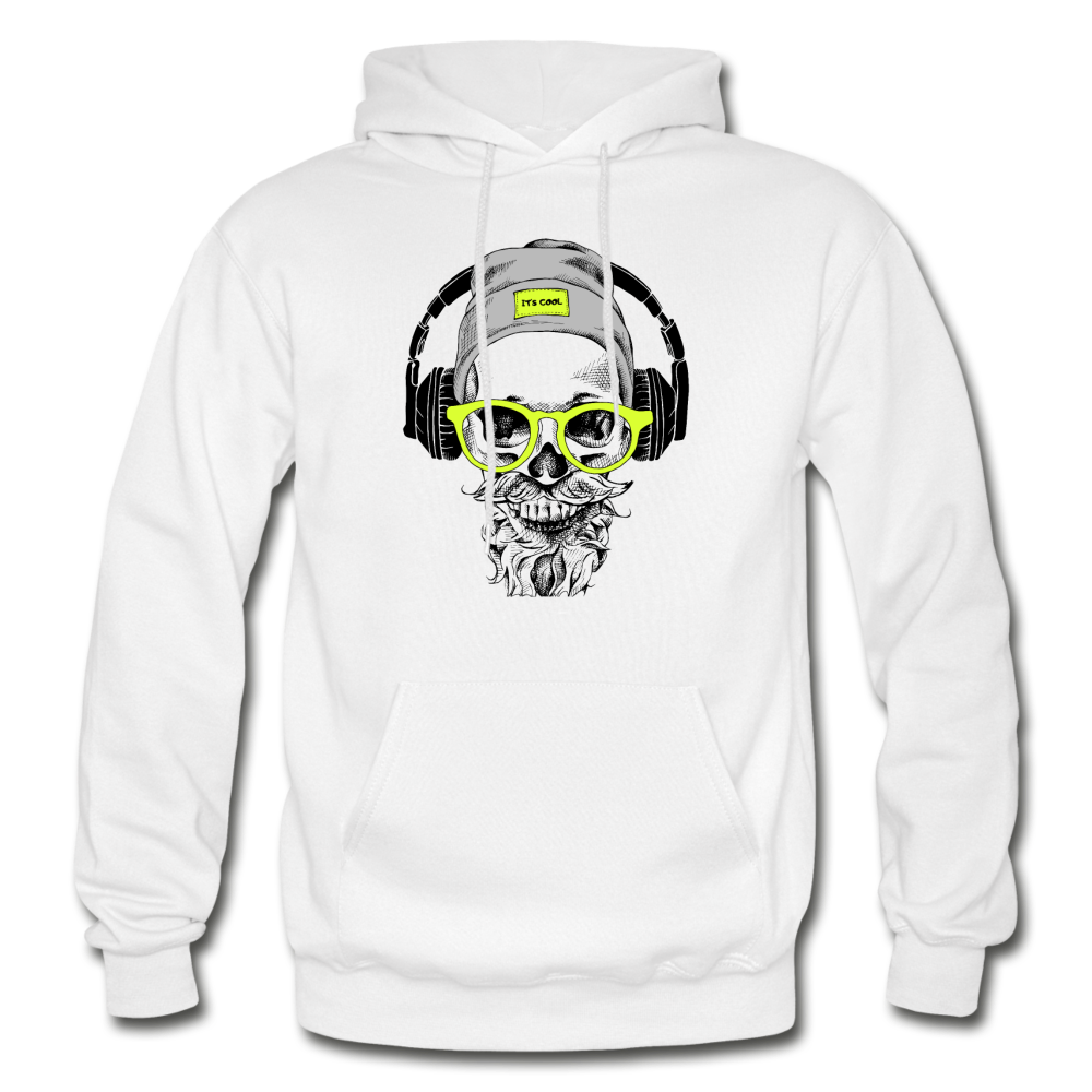 Bearded Man Headphones Hoodie - white