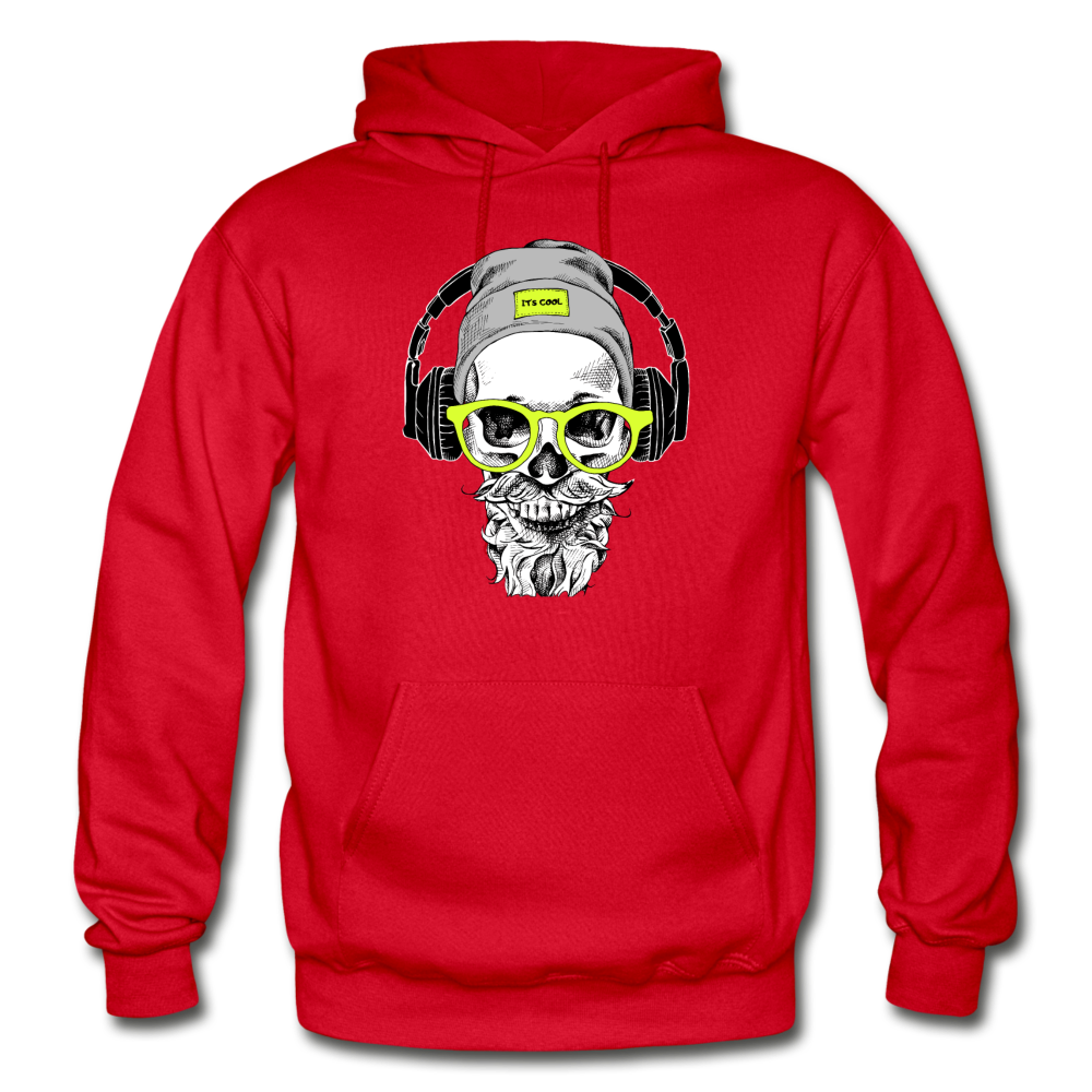 Bearded Man Headphones Hoodie - red