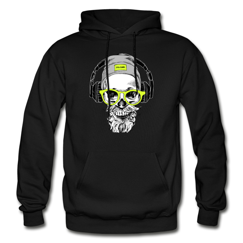 Bearded Man Headphones Hoodie - black