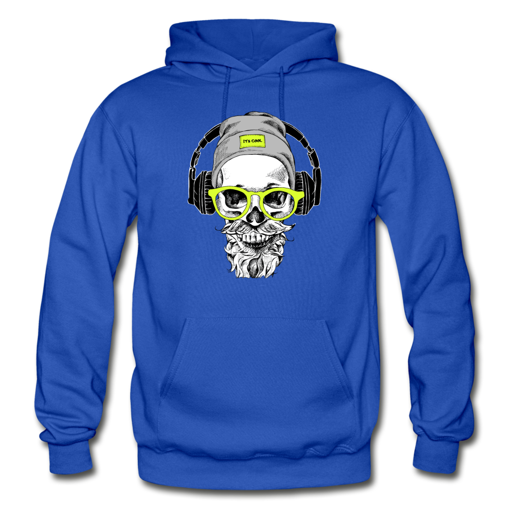 Bearded Man Headphones Hoodie - royal blue