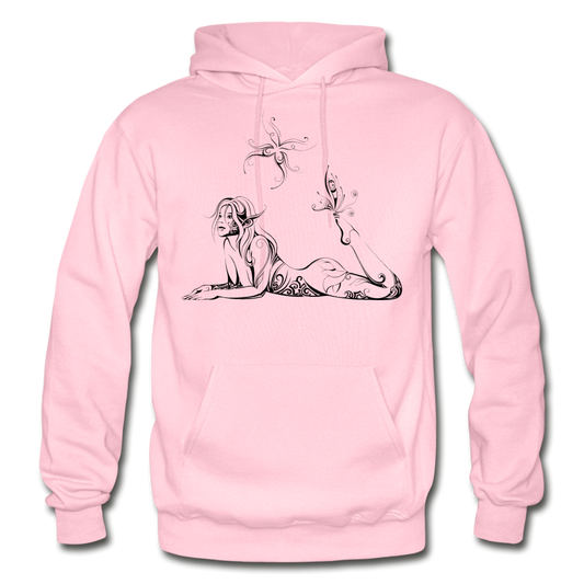 Tribal Maori Butterfly Girl Hoodie - light pink