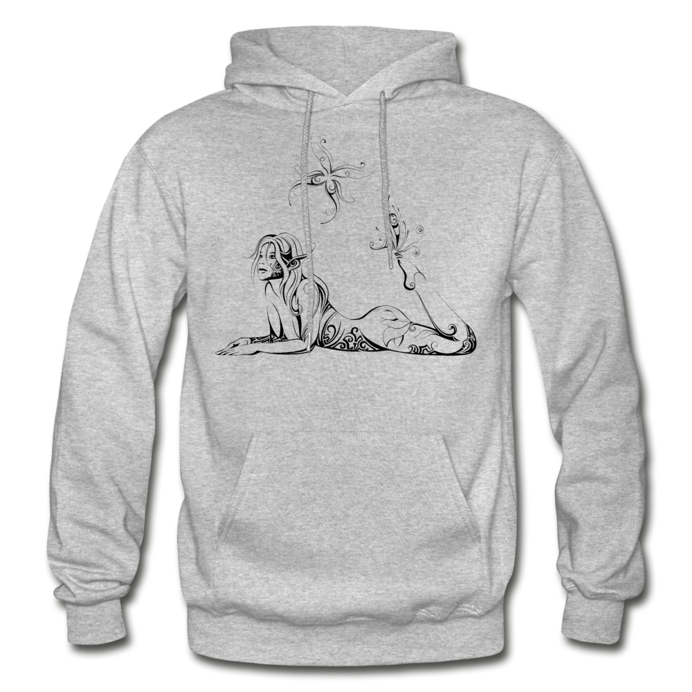 Tribal Maori Butterfly Girl Hoodie - heather gray