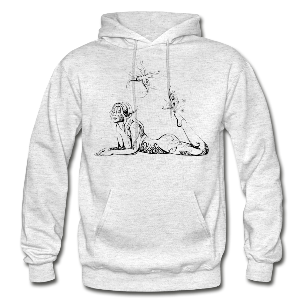 Tribal Maori Butterfly Girl Hoodie - light heather gray