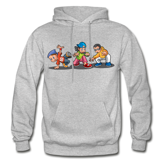 Hip Hop Cartoon Kids Hoodie - heather gray