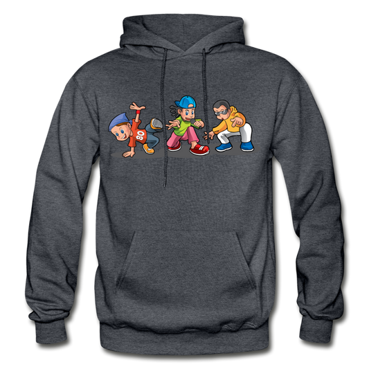 Hip Hop Cartoon Kids Hoodie - charcoal gray