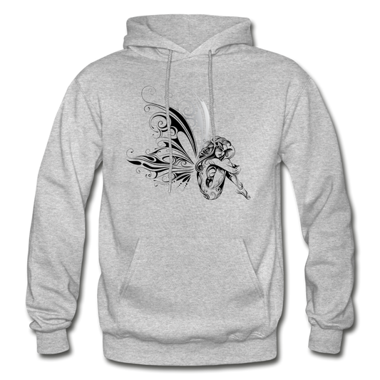 Tribal Maori Fairy Girl Hoodie - heather gray