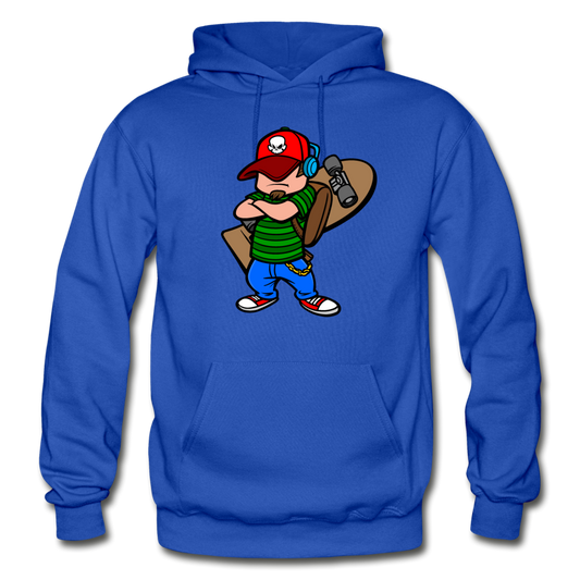 Skater Boy Cartoon Hoodie - royal blue