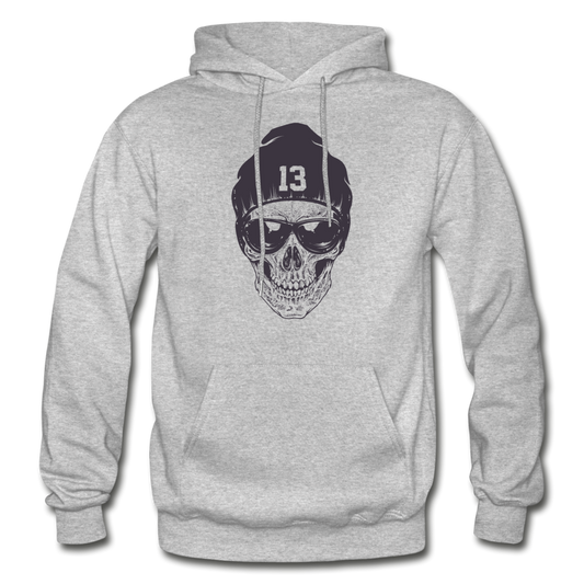 Gangster Skull Hoodie - heather gray