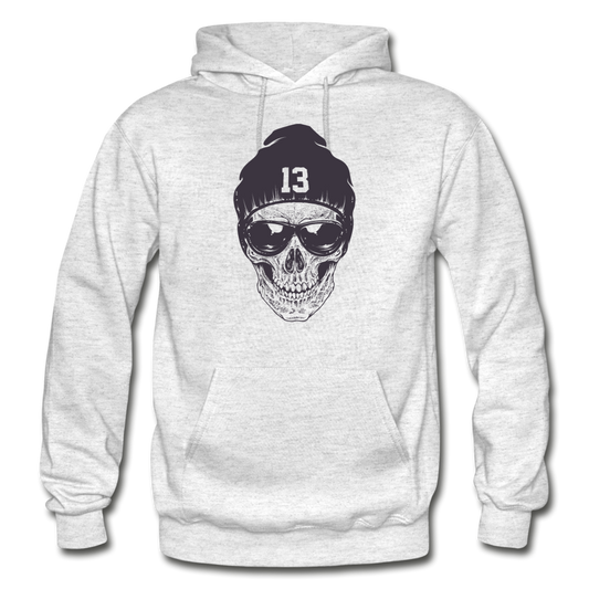 Gangster Skull Hoodie - light heather gray