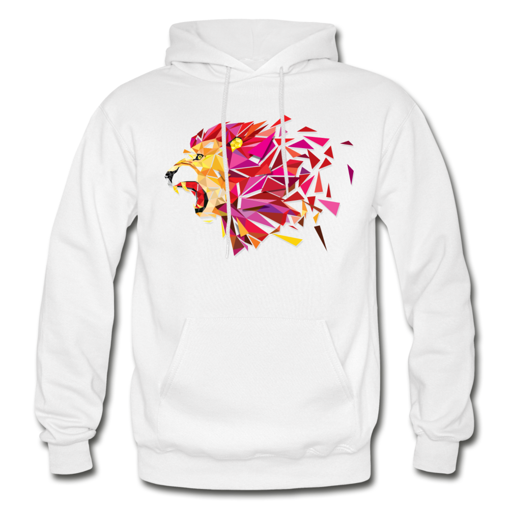 Abstract Lion Hoodie - white
