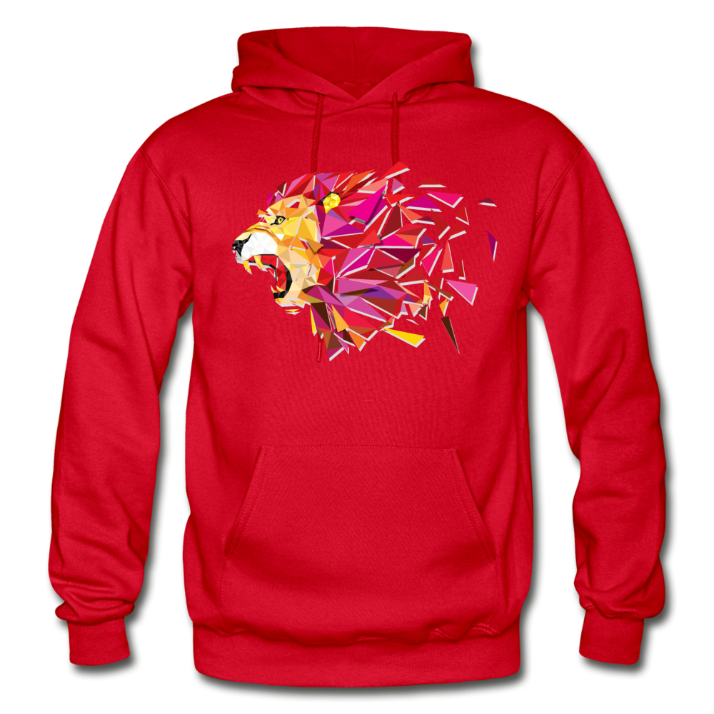 Abstract Lion Hoodie - red