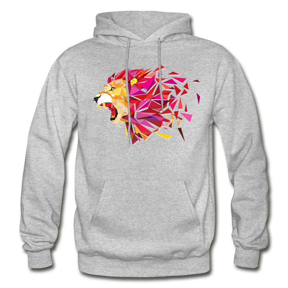 Abstract Lion Hoodie - heather gray