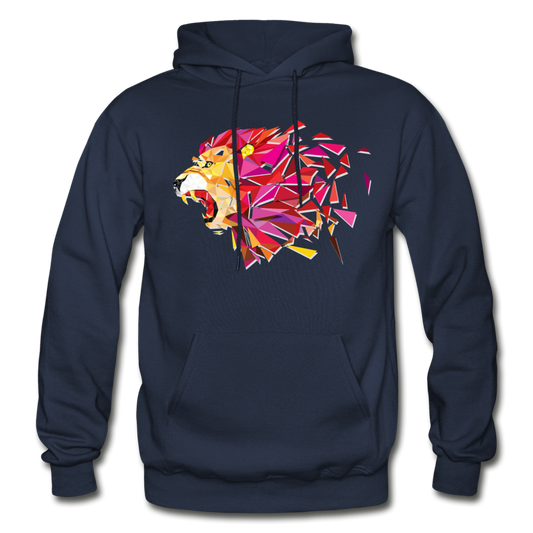 Abstract Lion Hoodie - navy