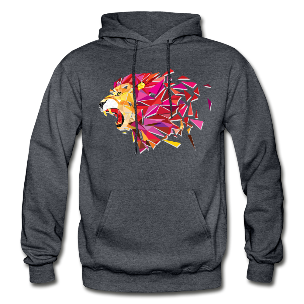 Abstract Lion Hoodie - charcoal gray