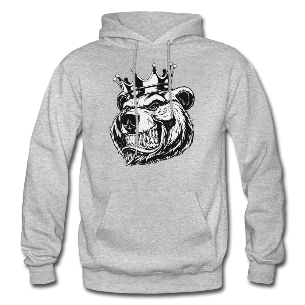 Bear Crown Hoodie - heather gray
