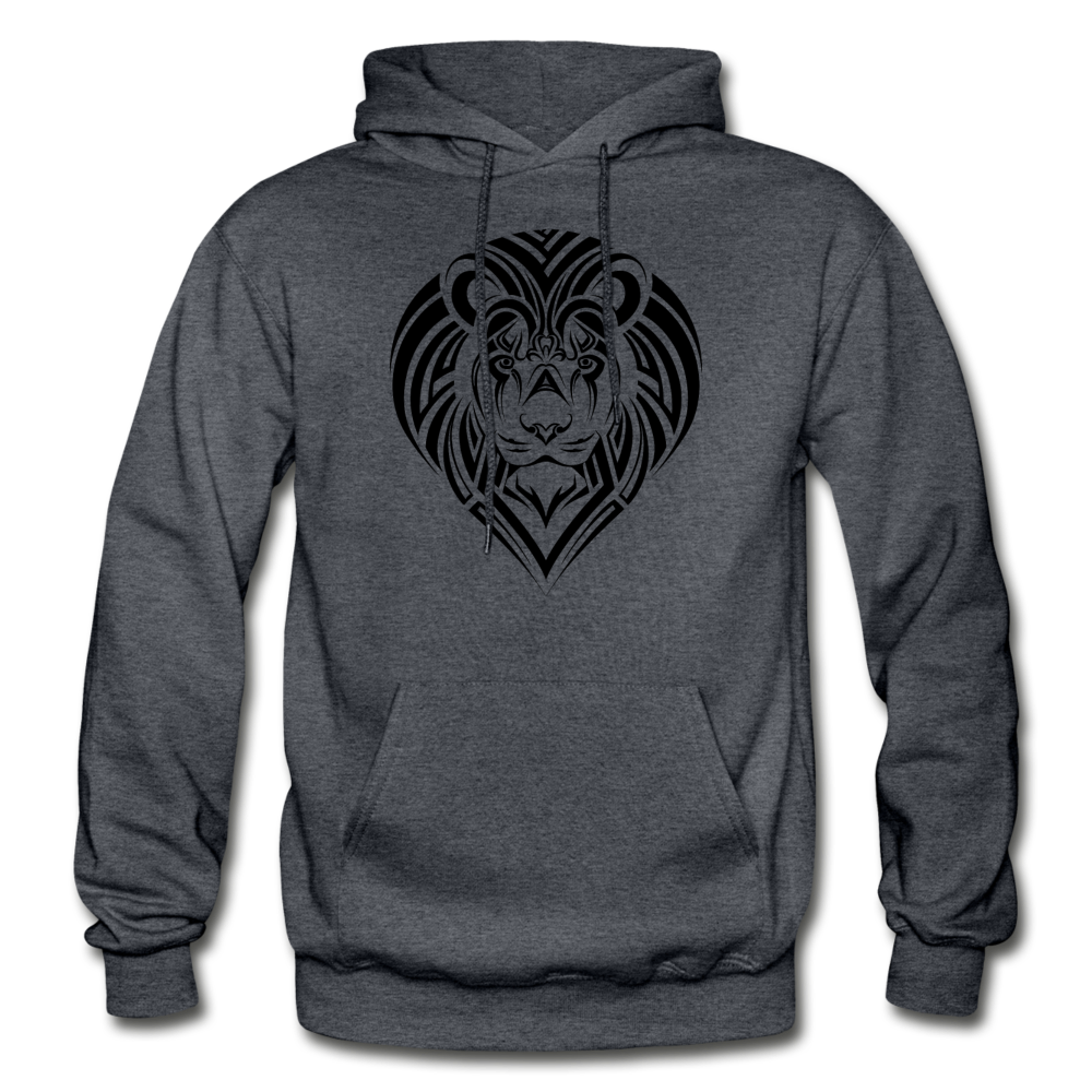 Tribal Maori Lion Hoodie - charcoal gray