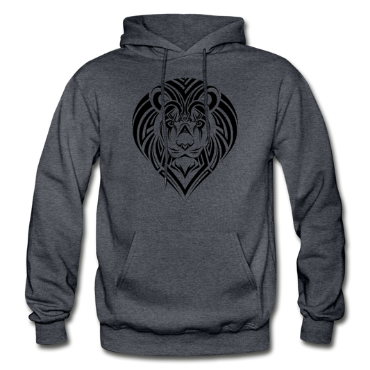 Tribal Maori Lion Hoodie - charcoal gray