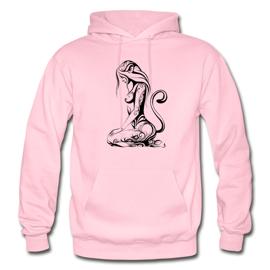 Tribal Maori Cat Woman Hoodie - light pink
