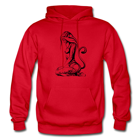 Tribal Maori Cat Woman Hoodie - red