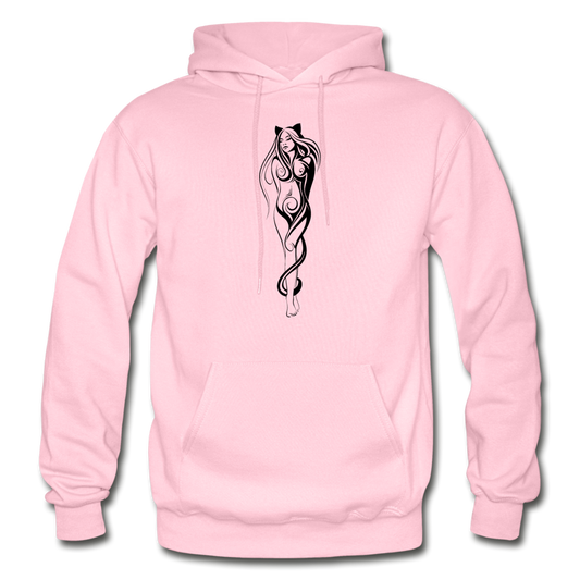 Tribal Maori Cat Woman Hoodie - light pink