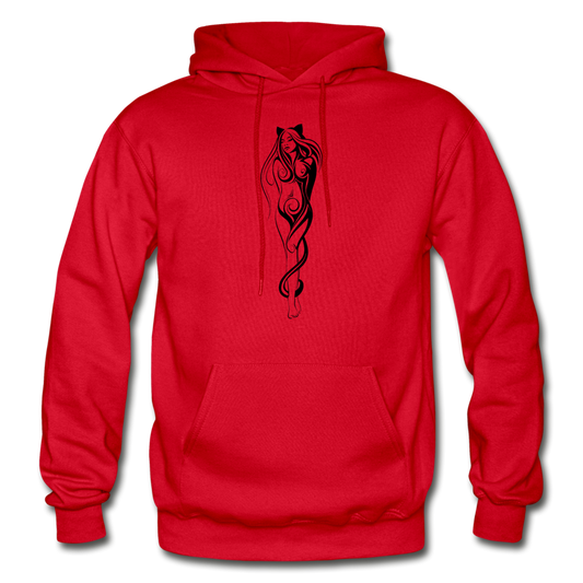 Tribal Maori Cat Woman Hoodie - red