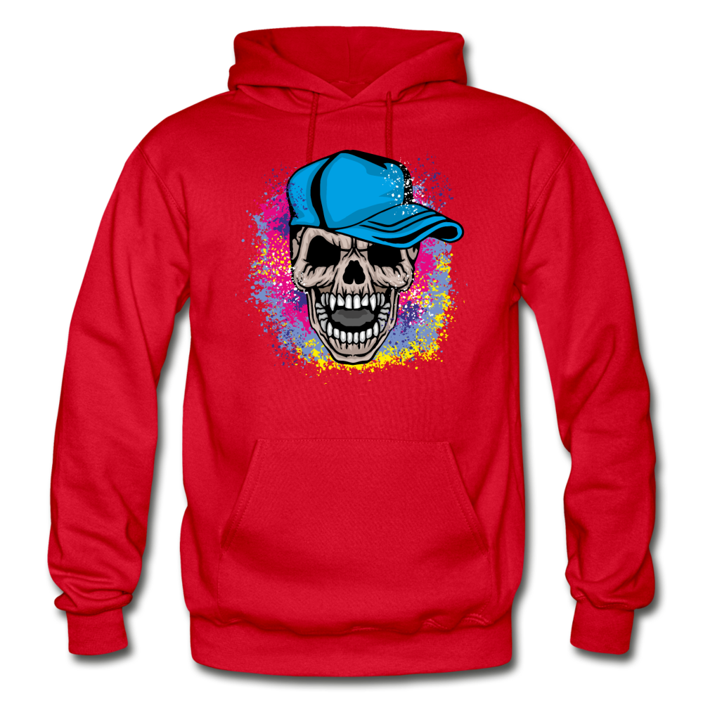 Colorful Skull Hoodie - red