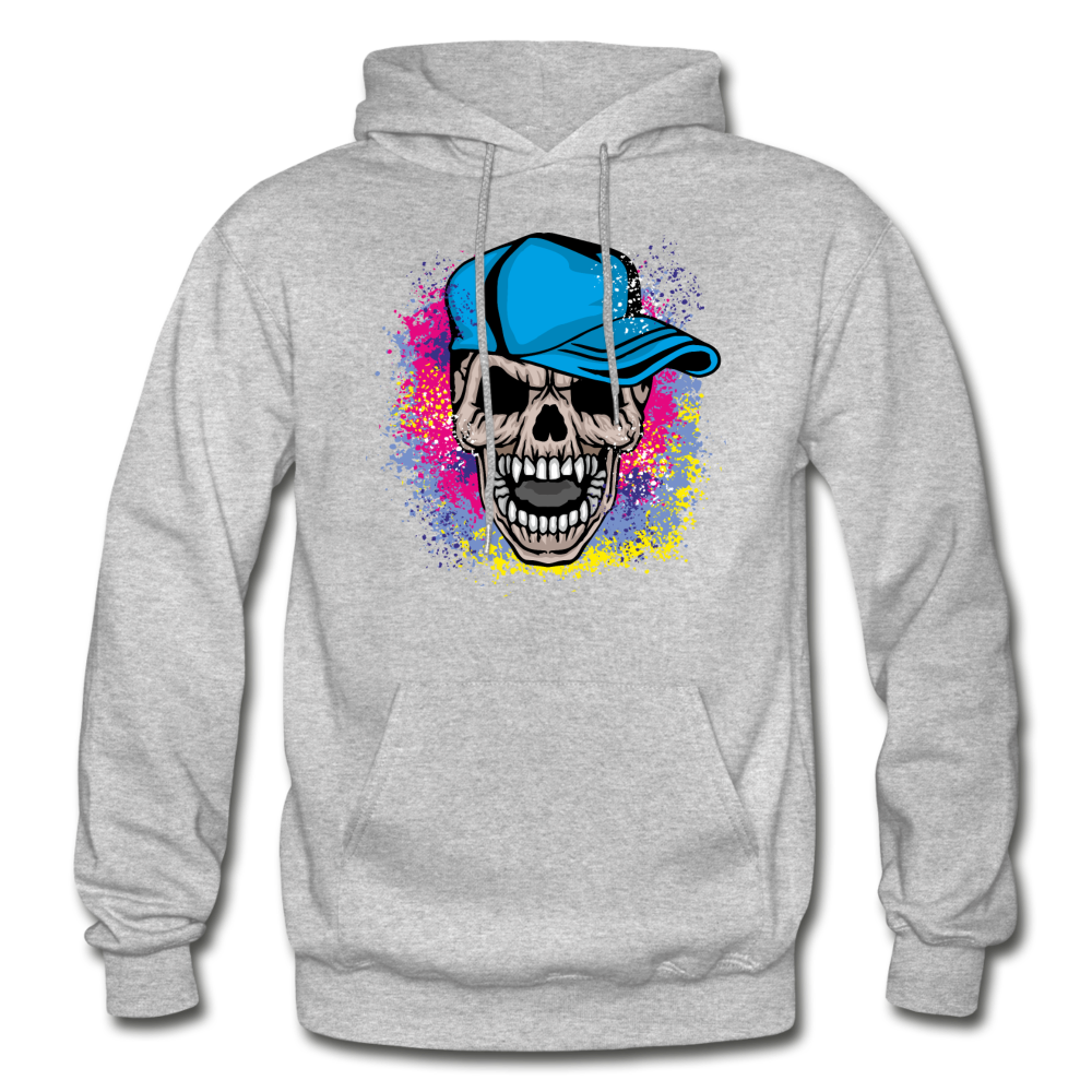 Colorful Skull Hoodie - heather gray