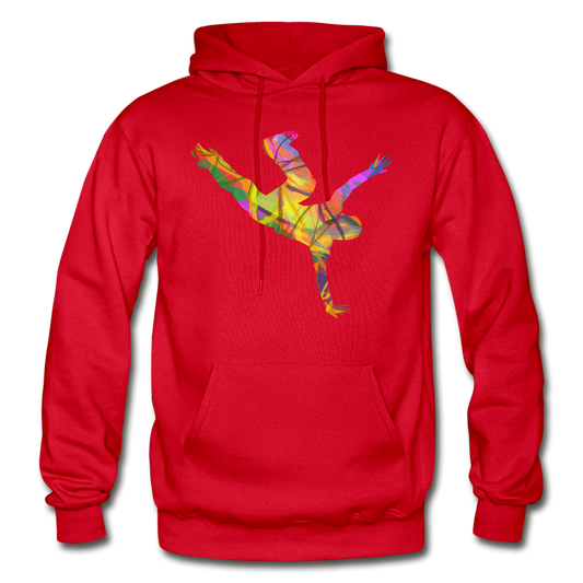 Colorful Abstract B-Boy Dancer Hoodie - red