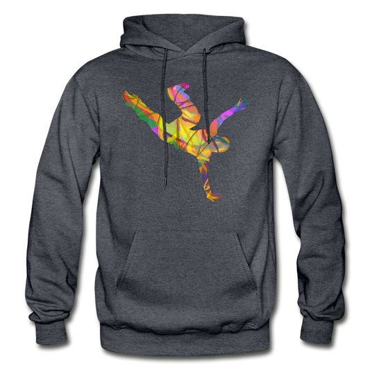 Colorful Abstract B-Boy Dancer Hoodie - charcoal gray
