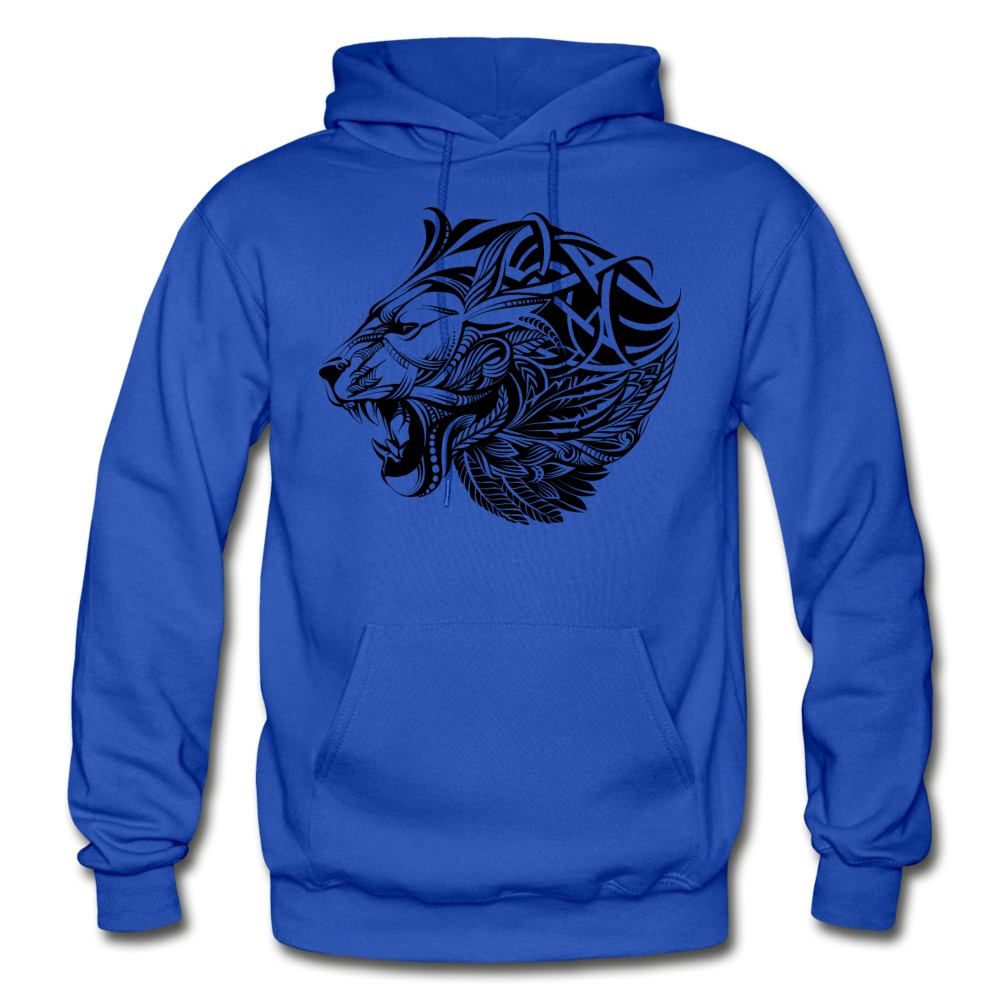 Tribal Maori Lion Hoodie - royal blue