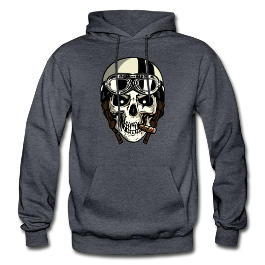 Skull Racer Hoodie - charcoal gray