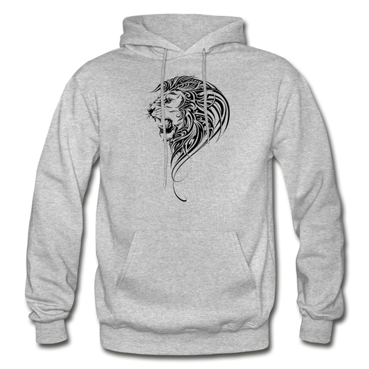 Tribal Maori Lion Hoodie - heather gray