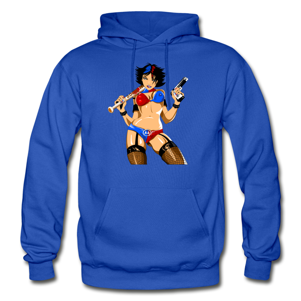 Badass Girl Cartoon Hoodie - royal blue
