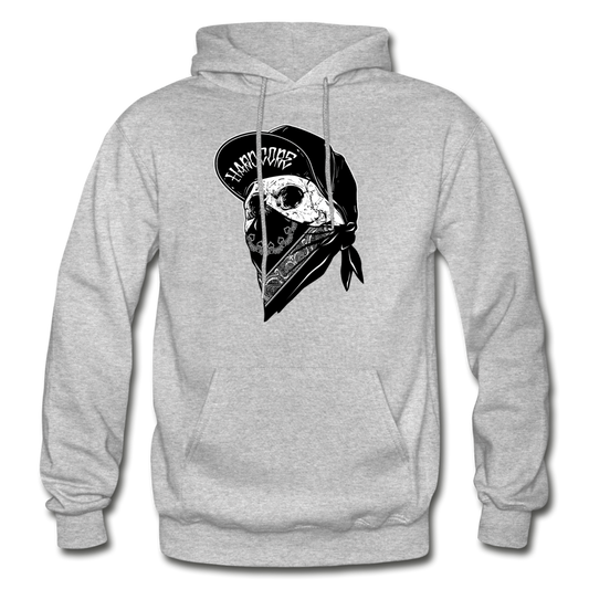Hardcore Gangster Skull Hoodie - heather gray