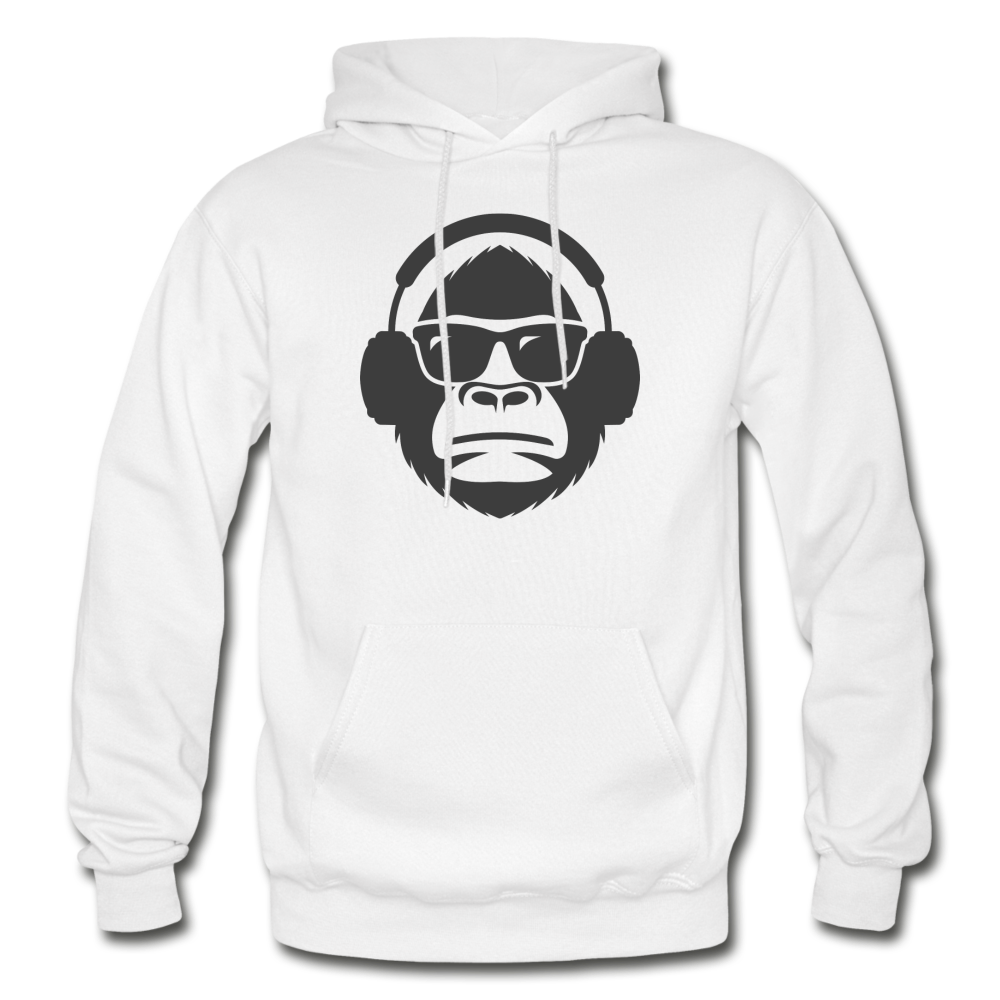 Monkey Headphones Hoodie - white