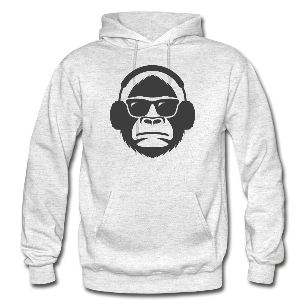 Monkey Headphones Hoodie - light heather gray